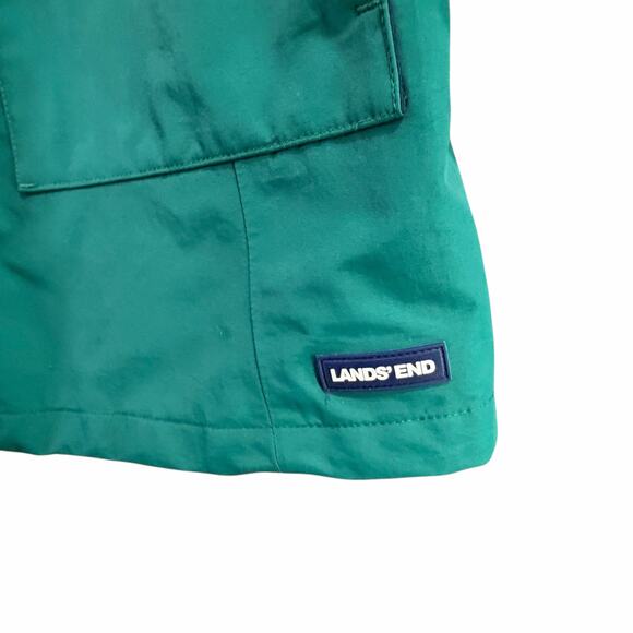 Lands End Squall Raincoat Women L Green Hooded Jacket Waterproof Outdoor Travel - Picture 12 of 16
